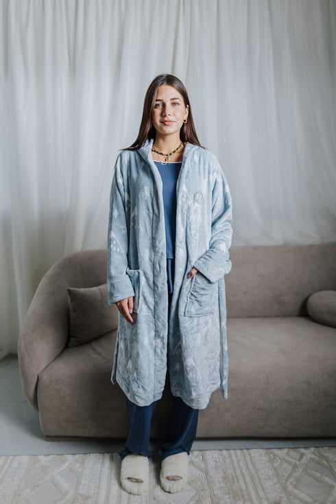 Snuggs Robe Snow Mountains Light Blue